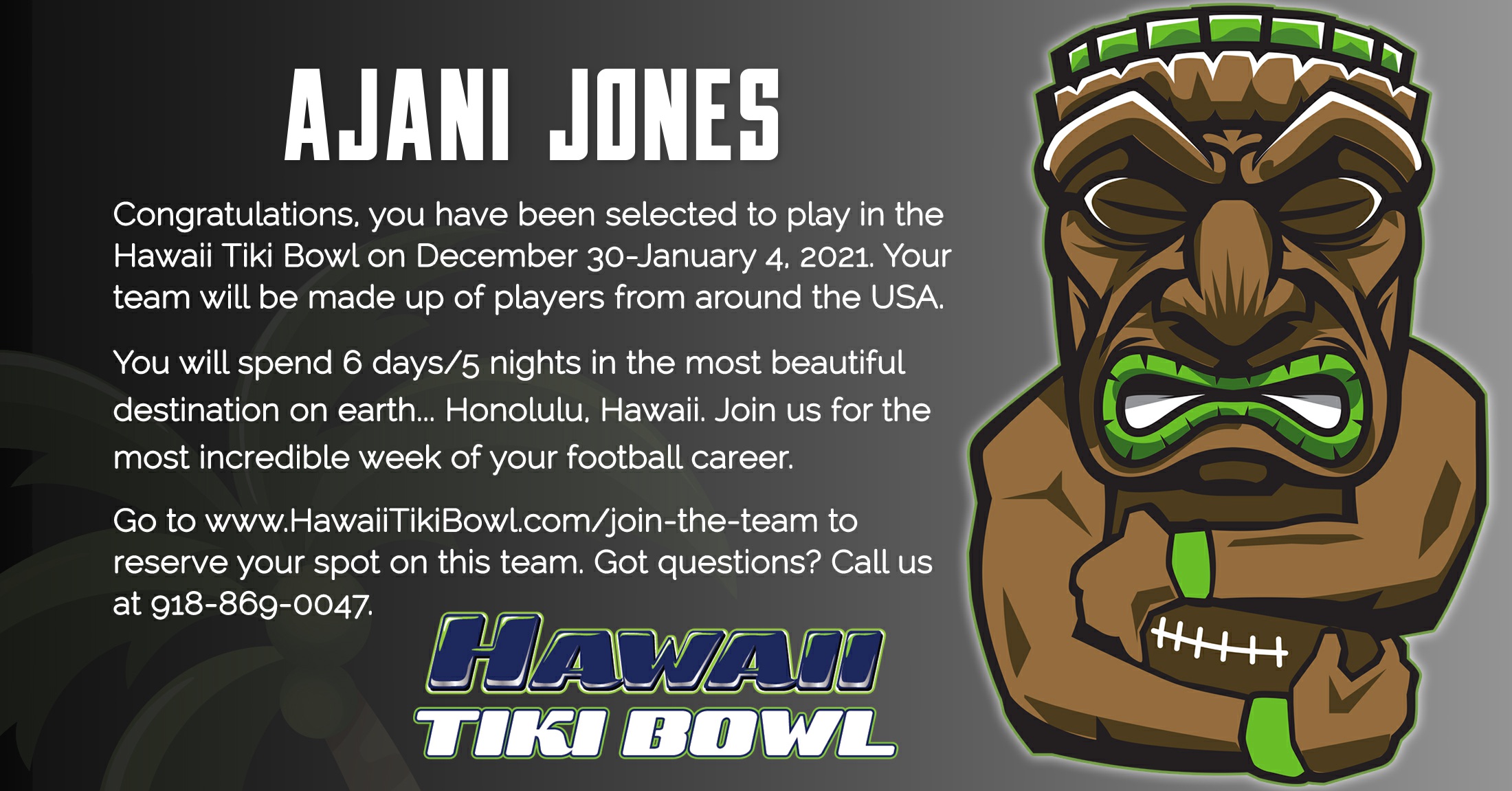 Registration is Open Class of 2024 Hawaii Tiki Bowl