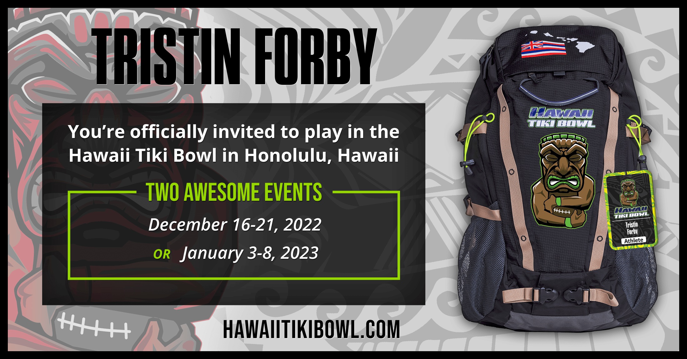 Registration is Open Class of 2024 Hawaii Tiki Bowl
